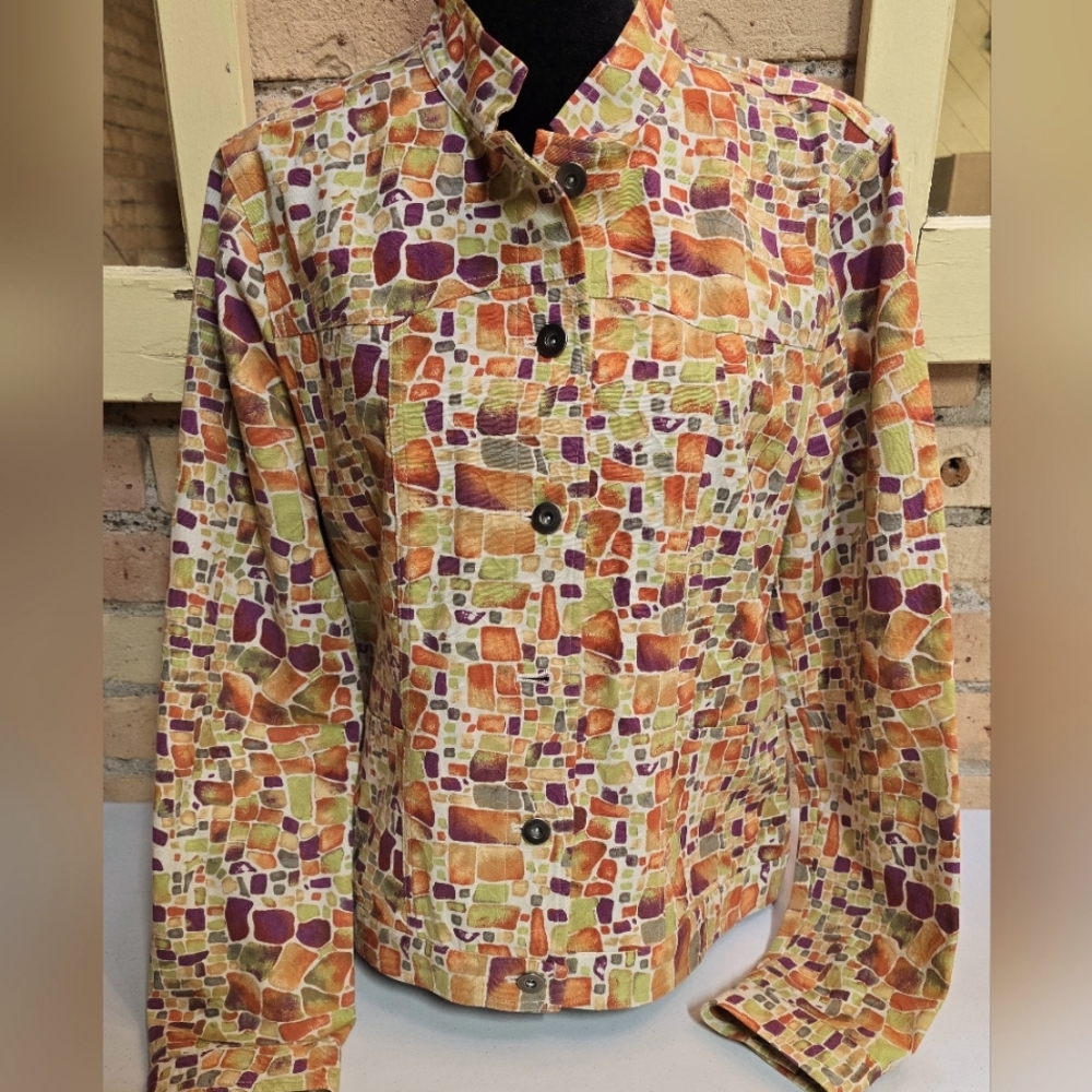 Christopher Banks jacket top colorful size Medium